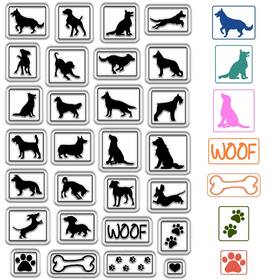 Craspire Diy-wh0439-0292-us15 Dog Bone Paw Print Clear Rubber Stamps Puppy Vintage Cartoon Cute Re