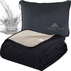 M-2025 Crew Flx Waterproof Blanket For Bed Reversible Plush Throw With Leakproof ... Fas