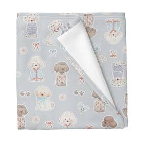 4322887 Cstdyfrv Cute Dogs Paws Bows Baby Blankets For Boys Girls Watercolor Puppy Flowers Sof