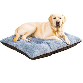 Cvortll 726852238599 Dog Bed For Large And Medium 36.4 Inch Soft Faux Fur Crate Mat With High