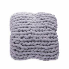 Dark Grey Boho Chunky Knit Throw Blanket 606114641834