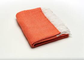 Dark Orange Soft Acrylic Herringbone Throw Blanket 606114636359