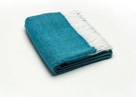 Dark Teal Soft Acrylic Herringbone Throw Blanket 606114636427