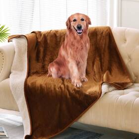 Uspet021 Daysu Waterproof Dog Blanket For Small Dogs - Soft Sherpa Fleece Reversible P