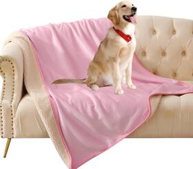 Uspet072 Daysu Waterproof Dog Blanket For Small Dogs - Soft Sherpa Fleece Reversible Pet