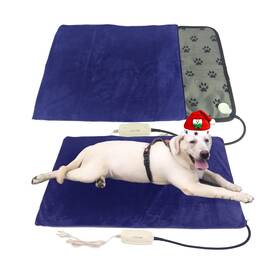 Deoman 731716887851 Large Dog Cat Heated Bed 34 Inch X 21 Electric Heating Pad With Soft Washable Co