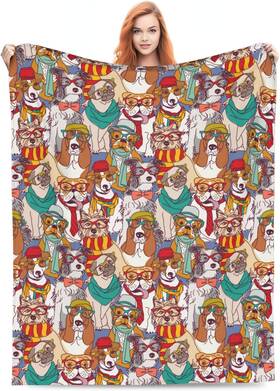 Dhakalrldebl023 Dhakalrlde For Cute Dog Throw Blanket Couch Super Soft Warm 60 Inch X50 Dog03