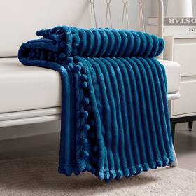 Pcdesk-10050bn Dissa Fleece Blanket Throw Size 51x63 Blue Soft Plush Fluffy