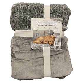 590900143 Doggy Decor Oversized Waterproof Pet Throw Blanket 60 Inch X 70 Grey