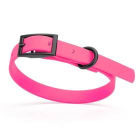 Dogline 193756000810 Biothane Waterproof Dog Collar Strong Coated Nylon Webbing With Black