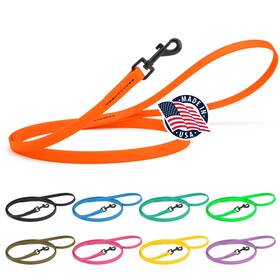 Dogline 193756001299 Biothane Waterproof Dog Leash 2/4/6 Ft Strong Coated Nylon Webbing Wi