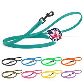 B0c8k21q4j Dogline Biothane Waterproof Dog Leash Strong Coated Nylon Webbing Black Hardware