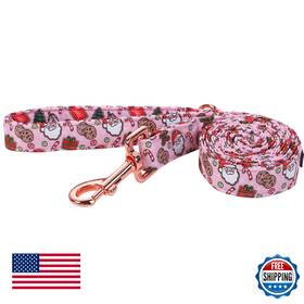 B0bgh6gys3 Dogwong Christmas Dog Leash - Pink Santa Claus Cotton S-l Dogs