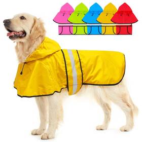 Kmtx1005 Dolitego Dog Raincoat - Reflective Waterproof Rain Jacket With Hoodie Lightweight