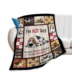 Dollffey 852164998985 Basset Hound Blanket Dog Decor Throw Super Warm Soft Plush Lightweigh