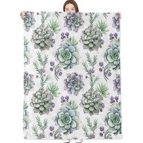 Zhoubl50517q131 Dongprom Succulent Blanket Botanical Floral Throw Blankets Lightweight Flannel Throws