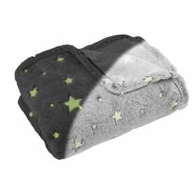 Downtown Pet Supply 840042313658 Glow In The Dark Stars Blanket - Washer Safe Dog Plush Couch Thro