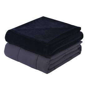 Drm62415chara7 Dream Lab Plush 15lb Weighted Blanket With Removable And Washable Cover Charcoal 48 Inch X