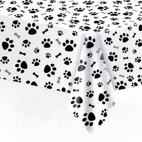 Sf-fhll-151 Duaiai Puppy Dog Pet Paw Print Tablecloth 1 Pack Large Size And Bone Sign