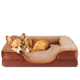 Du10fxgw-m-bn Dumos Orthopedic Dog Bed For Medium Size Dogs Supportive Memory Foam Sof
