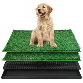 Rzcp02 Dwlspce Dog Grass Pad With Tray Potty Patch Bathroom Mat Washable Pee