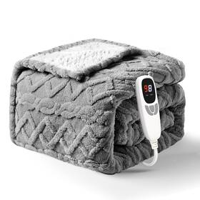 Hlt1-bfs-f Edenlune Heated Blanket Electric Throw Size 50 Inch X60 Grey - Soft Thick Sherpa