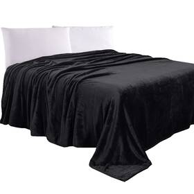 4ec-fleece-king-black Elegant Comfort Luxury Velvety Feel Blanket All-season Lightweight