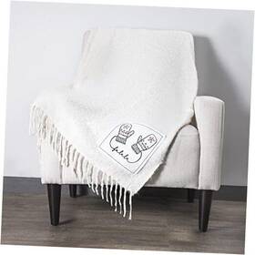 Enchante 192598939371 Throw Blanket- Soft Decorative Blankets For Bed Or Couch Silver Fa La