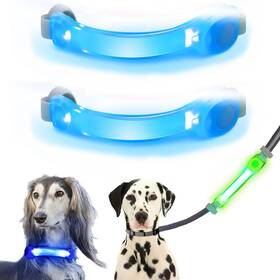 B0fnwrg72p Fashion&cool 2-pack Usb Led Dog Collar Leash Harness Light - Rechargeable Bright Safe