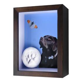 Favonuovy 741365424291 Pet Paw Print Kit With Picture Frame Shadow Box 5x7 For Dogs And Cats Cla