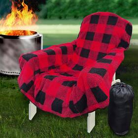 Feroca 762744457808 Blanket For Chair Waterproof And Reversible - Cozy Sherpa Camping Cover