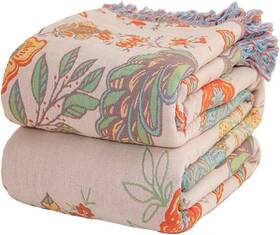 Shc01-d Ffdshc Boho Throw Blanket For Bed 100% Cotton Bohemian Blankets Ultra Soft Woven Mus