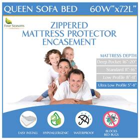 Fse-sofaqueen-5in Four Seasons Essentials 060827070117 Sleeper Sofa Queen Mattress Protector 60 Inch Wx72 Lx5 D - Waterproof Zippered En