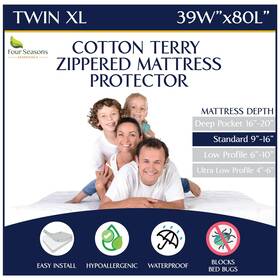 Fse-cotmp-txl12 Four Seasons Essentials Twin Extra Long Xl Mattress Protector - Zippered Waterproof Cover