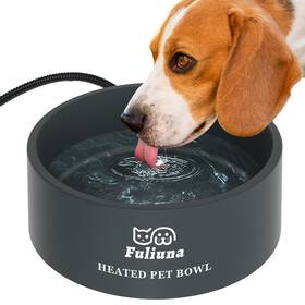 Pl-25 Fuliuna Large Heated Water Bowl Outdoor Dog With Chew Resistant Power Co