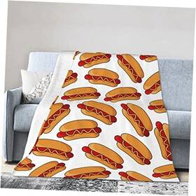 Funacola 708858725181 Throw Blanket Super Soft Warm Bed 60 Inch X50 Medium For Teens Hot Dog Food