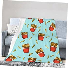 Funacola 708858725204 Throw Blanket Super Soft Warm Bed 50 Inch X40 Small For Kids French Fries Fun Food