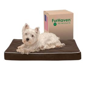 32343435-m Furhaven Water-resistant Memory Foam Dog Bed For Medium/small Dogs With Removab