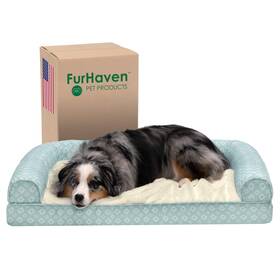 47436319 Furhaven Cozy Orthopedic Dog Bed For Large/medium Dogs With Removable Bolsters