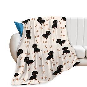Fuzawet 796862951934 Dachshund Blanket Cute Soft Cozy Fleece Warm Fuzzy Weiner Dog Paw T