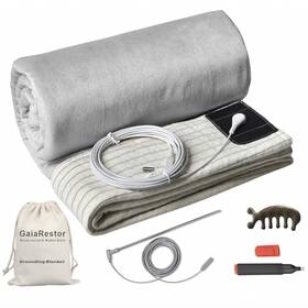 Gaiarestor 774882321293 Grounding Blanket 80 Inch X60 Grey Indoor&outdoor Cotton Blend With Silver Fi