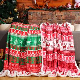 Jee-ganeen-399 Ganeen 2 Pcs Christmas Throw Blankets 50ftft X 60ftft Reversible Xmas Blanket 380