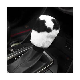 Gasedin-1682cp Gasedin Cow Print Car Accessories Set Soft Fluffy Plush Cute Gear Cover