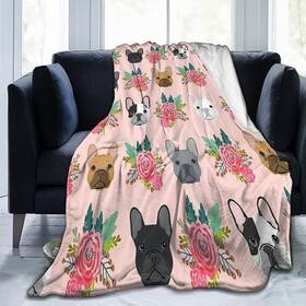 Gdecziy-501585233 Gdecziy French Bulldog Floral Dog Cute Pet Gifts Breed Ultra-soft Blanket Luxury