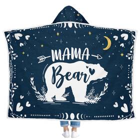 Qtr593tnb Geembi Birthday Gifts For Mom - Mama Bear Blue Blanket Hoodie 47x72 In