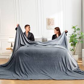 10529-dg140 Gembed Oversized King Throw Blanket 140 Inch X140 - Fleece Lightweight Luxury 3