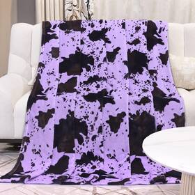 Geulay 648564281512 Twin Size Purple Blanket Soft Cozy Lightweight Fleece Throw For Bed Couch Sof