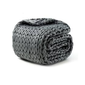 Us12jzt Goodhipi Hand-knit Weighted Blanket For Adults Chunky Knit Cooling Breathable