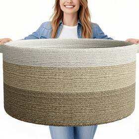 125l Gopas Jbz1 Extra Large Blanket Basket 25 Inch X 16 Jumbo Laundry Woven Decora