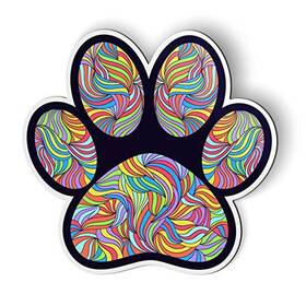 Gt Graphics Express 780348546537 Paw Print Cute Colorful Tangle Design - 5.5 Inch Magnet For Car Locker Refrigerator
